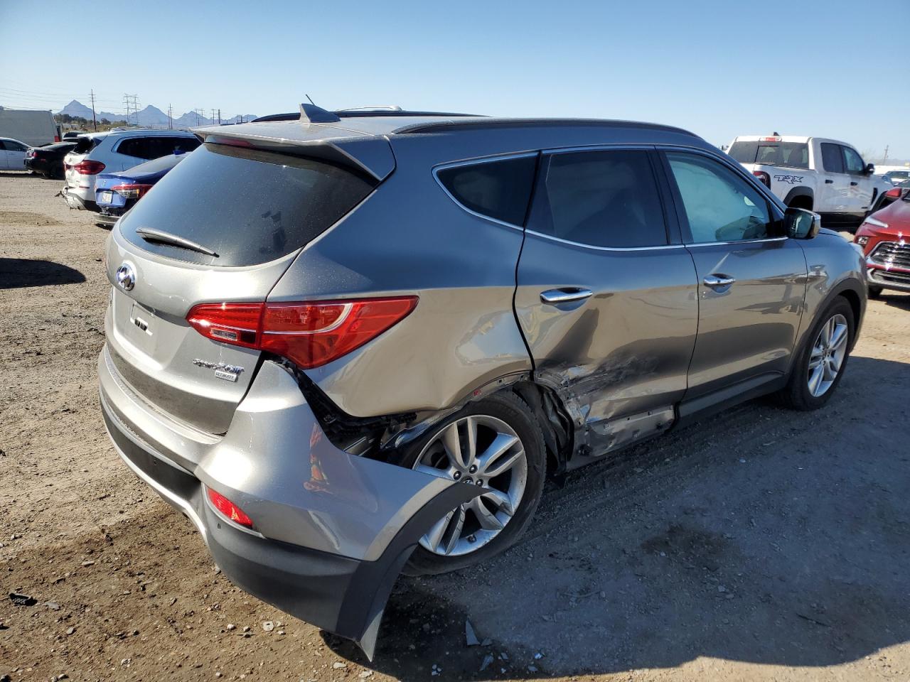 2015 Hyundai Santa Fe VIN 5XYZW4LA1FG245989 Copart auction photo, all over / undercarriage damage thumbnail 3