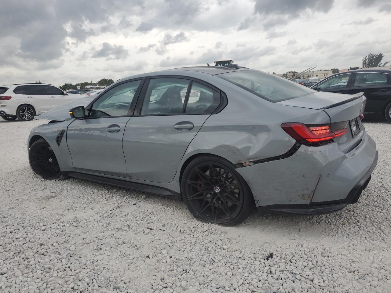 2023 BMW M3 VIN WBS33AY09PFP50916 Copart auction photo, side / front end damage thumbnail 2