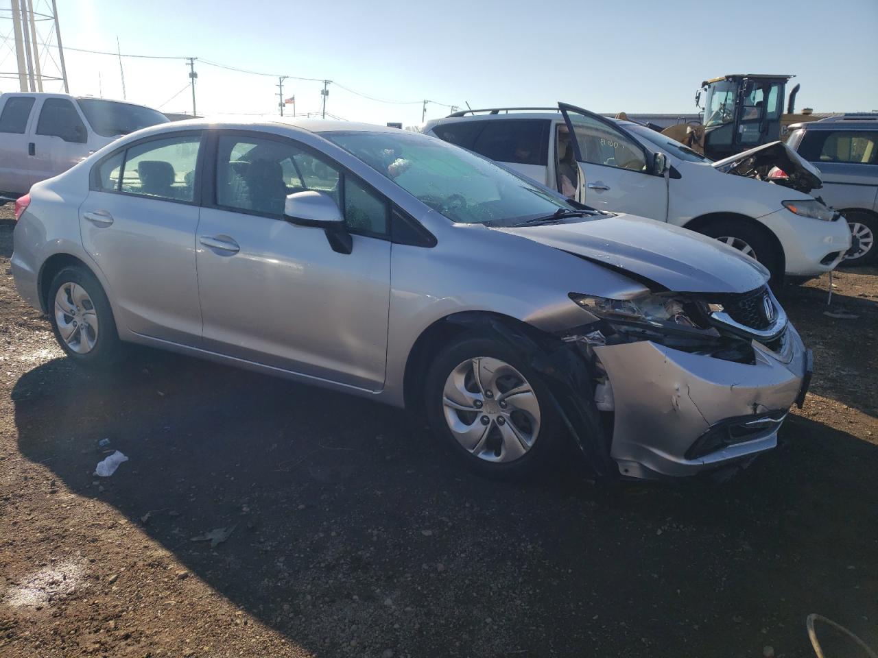 2013 Honda Civic VIN 19XFB2F53DE051296 Copart auction photo, front end damage thumbnail 4