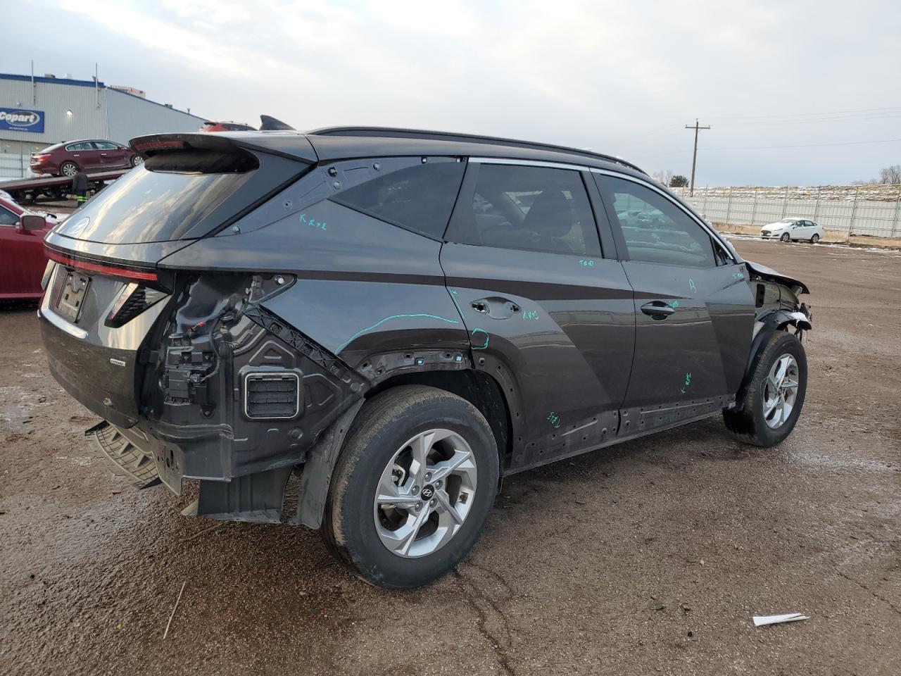 2023 Hyundai Tucson VIN 5NMJBCAE2PH259707 Copart auction photo, front end / rear end damage thumbnail 3