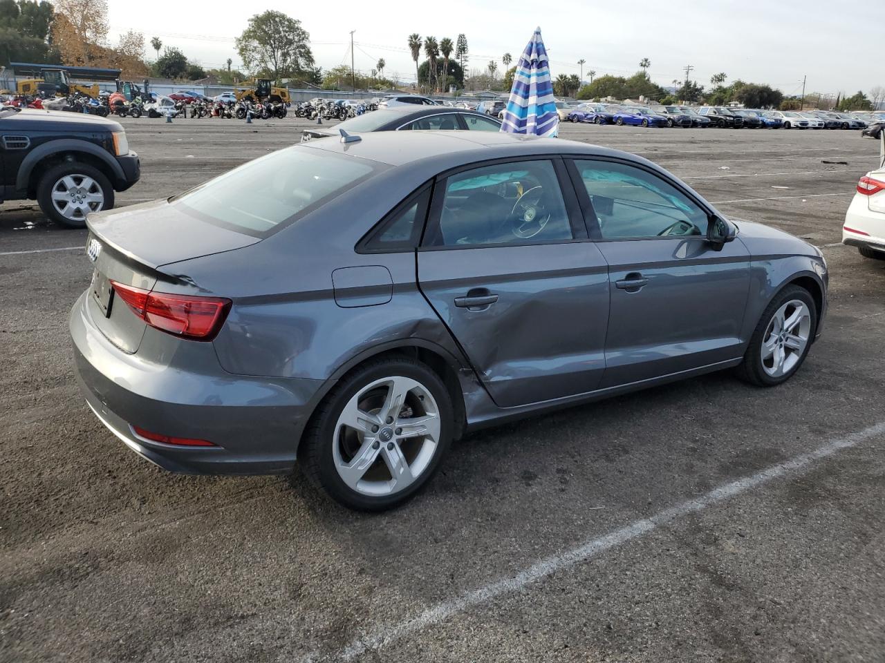 2018 Audi A3 VIN WAUAUGFF0J1069647 Copart auction photo, side damage thumbnail 3
