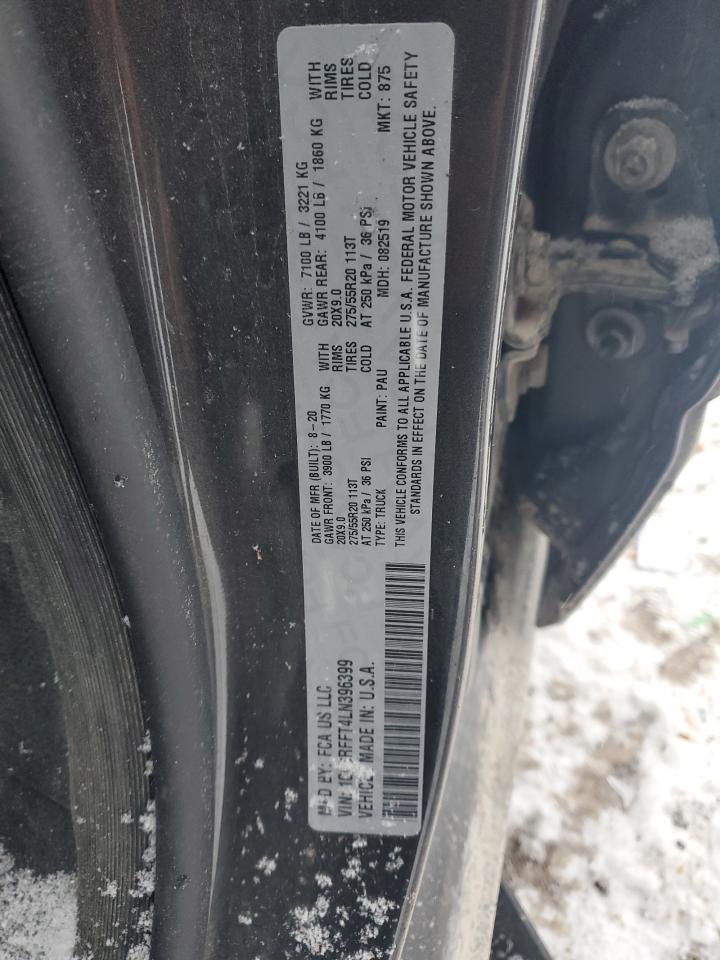2020 RAM 1500 VIN 1C6SRFFT4LN396399 Copart auction photo, front end / side damage thumbnail 15