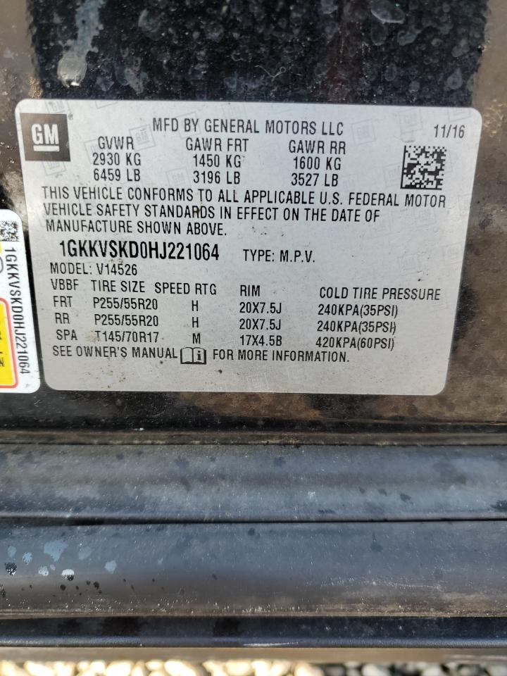 2017 GMC Acadia VIN 1GKKVSKD0HJ221064 Copart auction photo, front end damage thumbnail 13