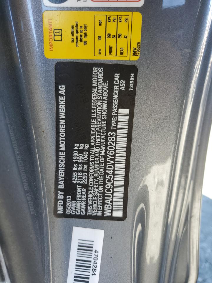 2013 BMW 1er VIN WBAUC9C54DVY60283 Copart auction photo, all over damage thumbnail 12
