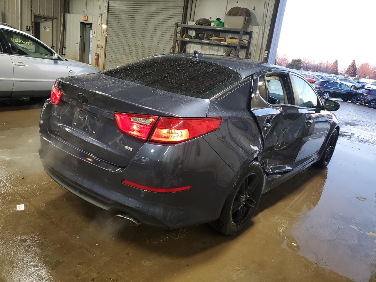 2015 KIA Optima VIN 5XXGM4A7XFG471358 Copart auction photo, side / rear end damage thumbnail 3