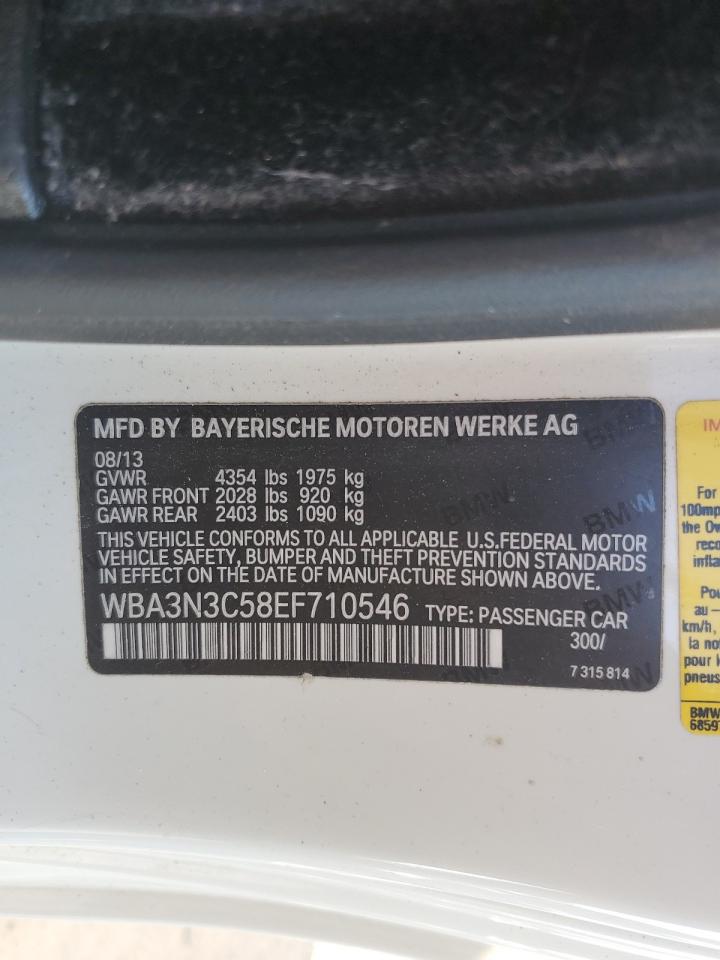 2014 BMW 4er VIN WBA3N3C58EF710546 Copart auction photo, front end damage thumbnail 15