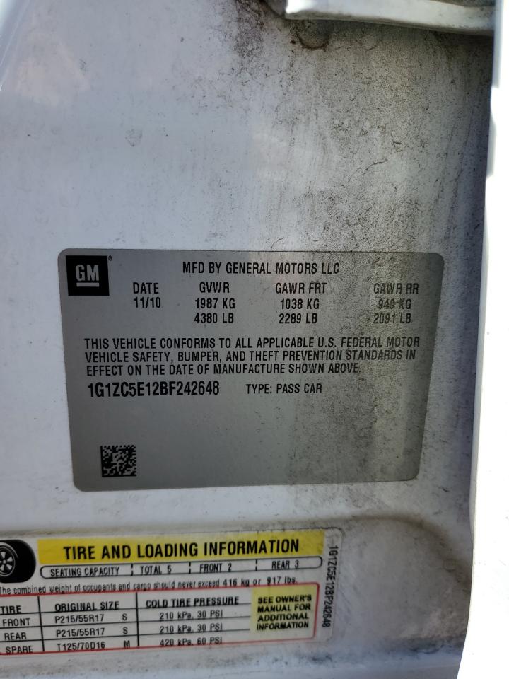 2011 Chevrolet Malibu VIN 1G1ZC5E12BF242648 Copart auction photo, rear end damage thumbnail 14
