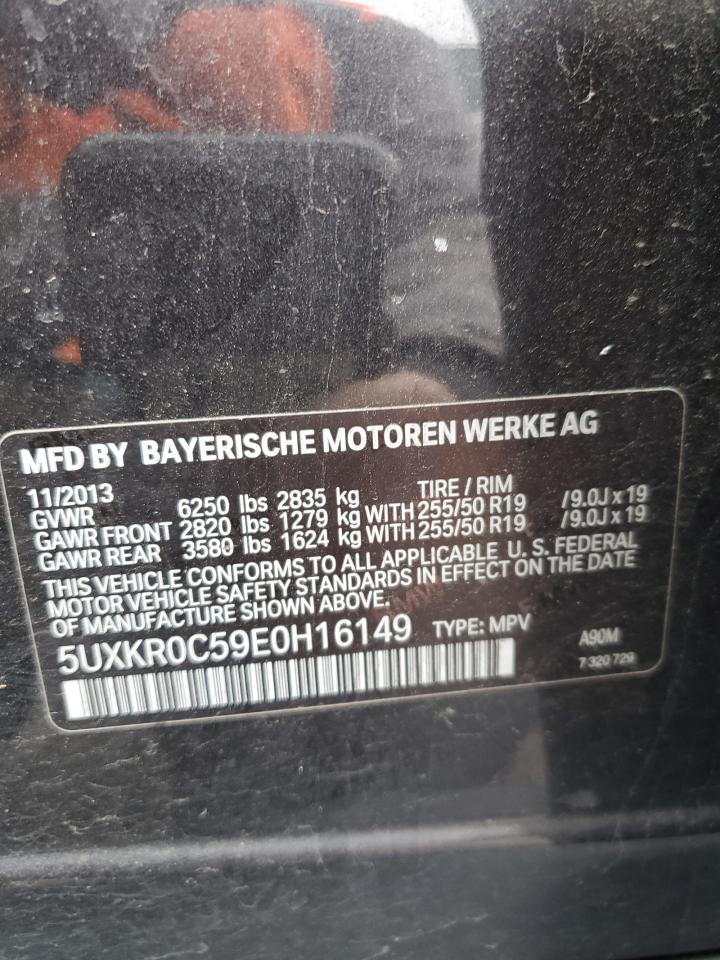 2014 BMW X5 VIN 5UXKR0C59E0H16149 Copart auction photo, front end / side damage thumbnail 13