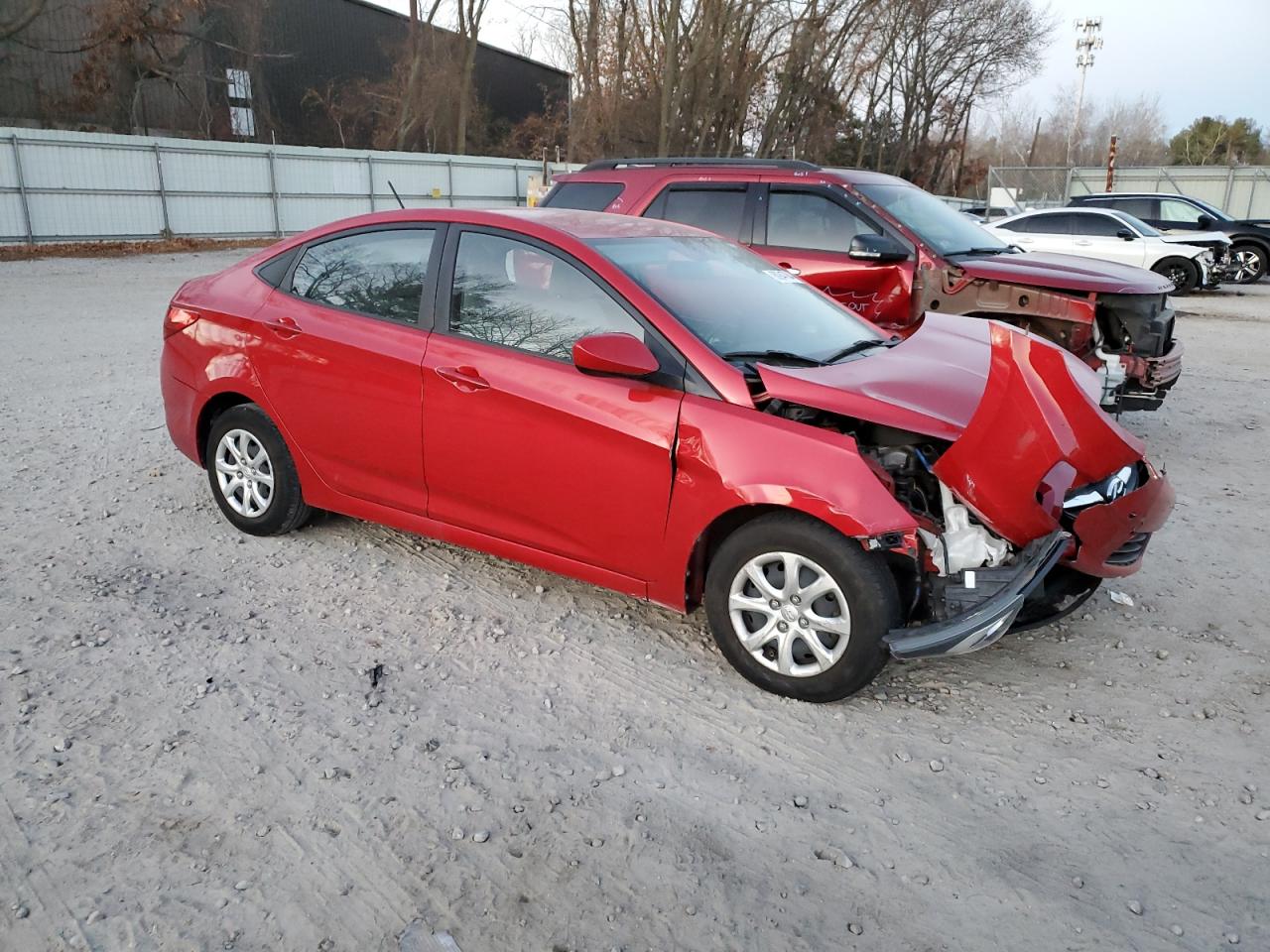 2014 Hyundai Accent VIN KMHCT4AE9EU693779 Copart auction photo, front end damage thumbnail 4