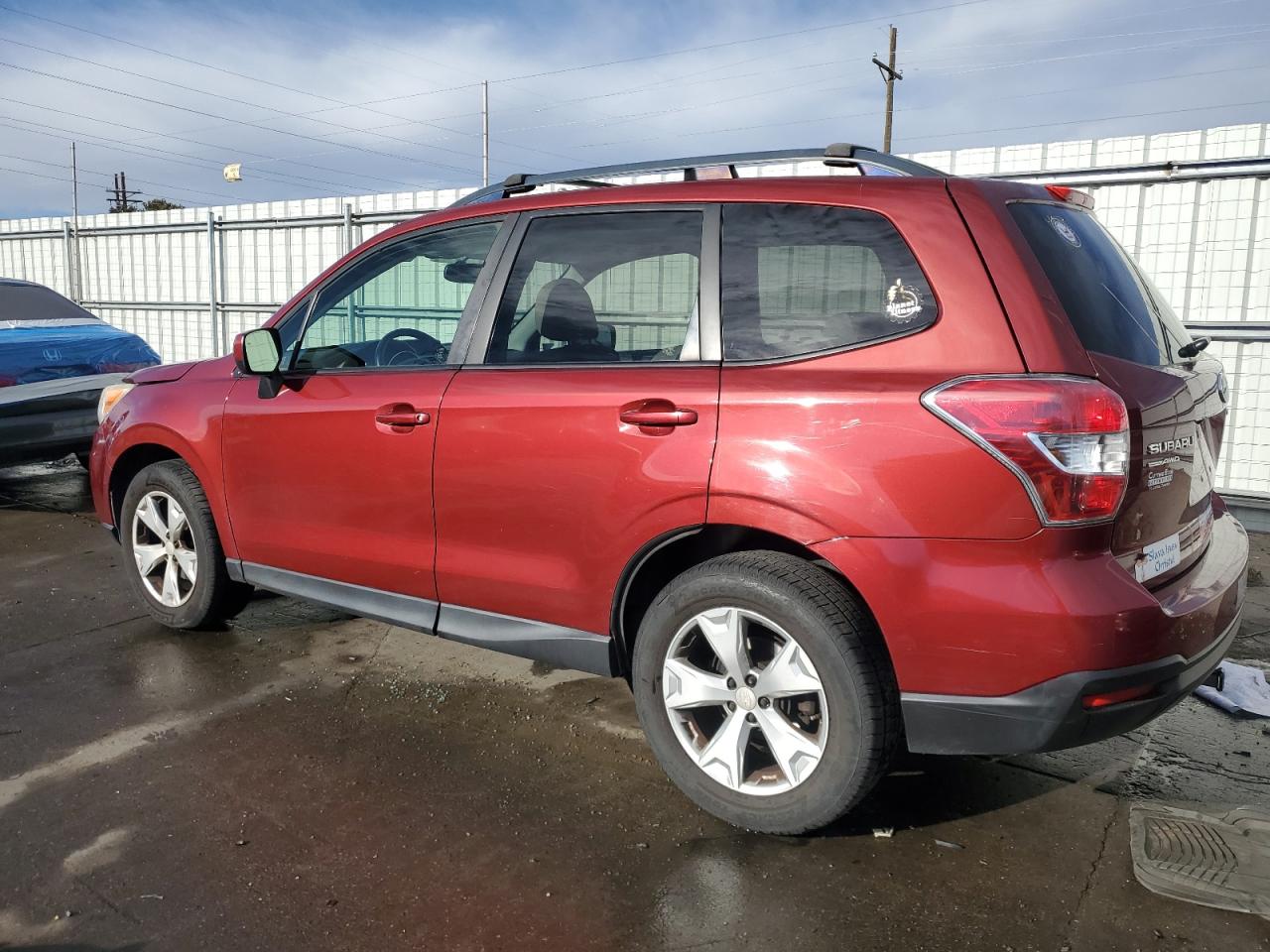 2015 Subaru Forester VIN JF2SJADC4FH470107 Copart auction photo, side / front end damage thumbnail 2
