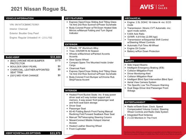 2021 Nissan Rogue VIN 5N1AT3CB6MC753901 Copart auction photo, front end / side damage thumbnail 13