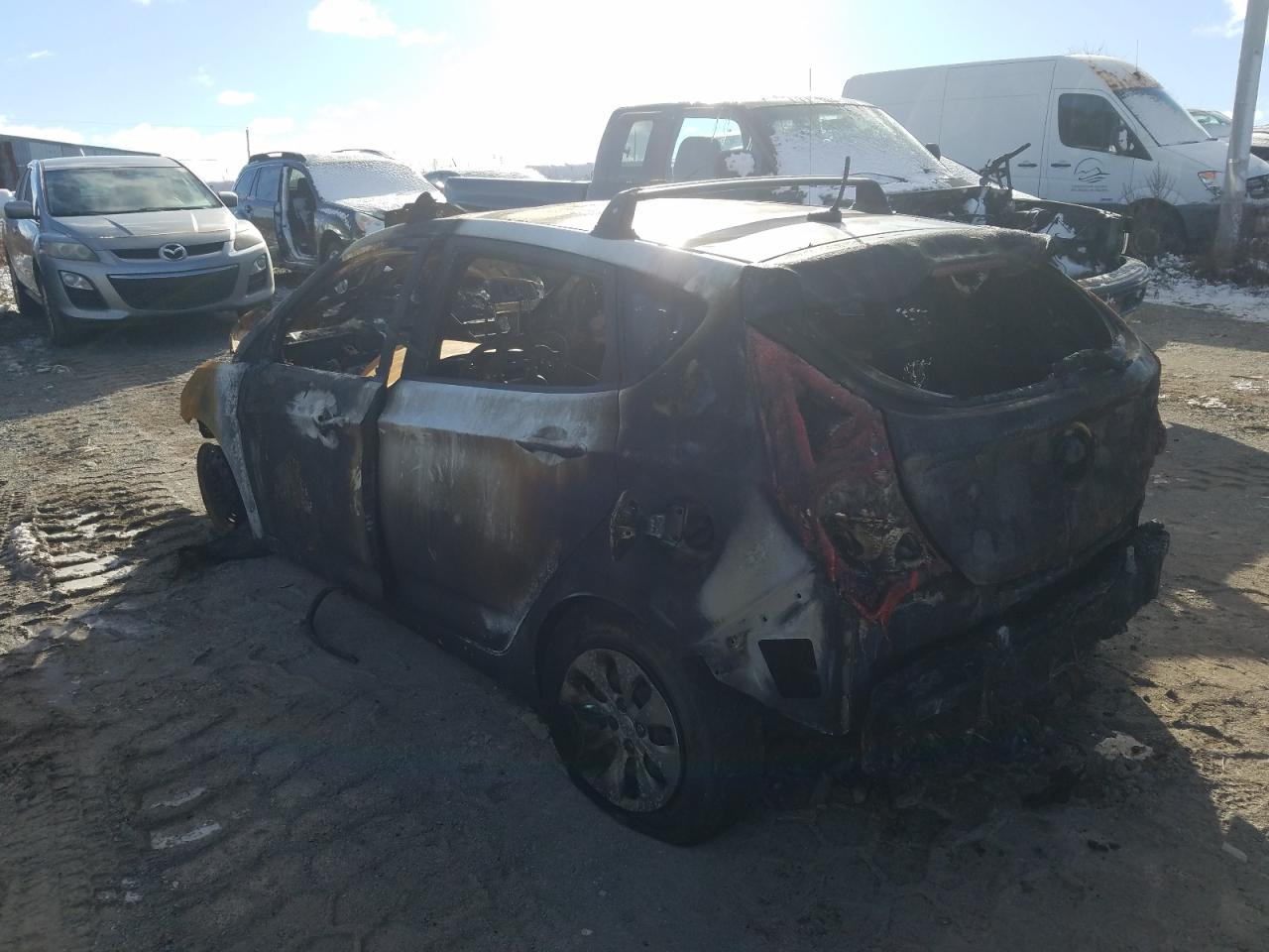 2017 Hyundai Accent VIN KMHCT5AE9HU367006 Copart auction photo, burn damage thumbnail 2