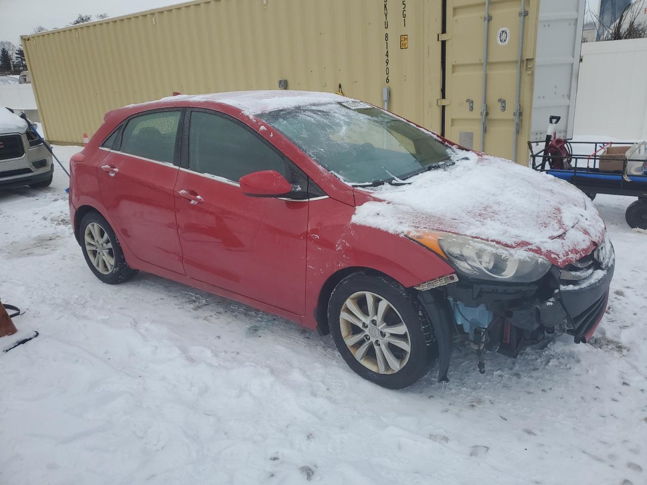 2013 Hyundai Elantra VIN KMHD35LE8DU106414 Copart auction photo, front end / side damage thumbnail 4