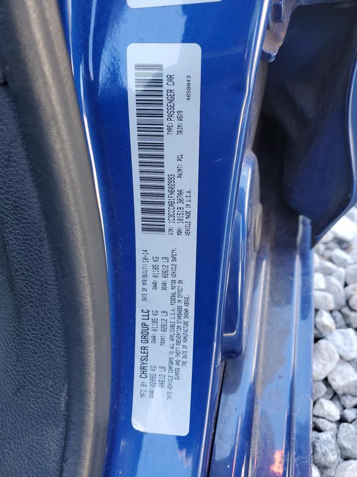 2015 Chrysler 200 VIN 1C3CCCAB1FN602993 Copart auction photo, rear end damage thumbnail 14