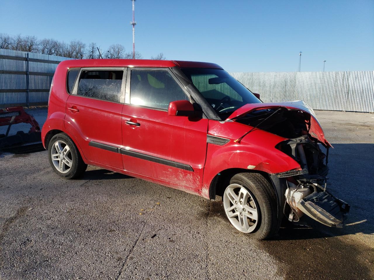 2011 KIA Soul VIN KNDJT2A26B7294134 Copart auction photo, front end / hail damage thumbnail 4