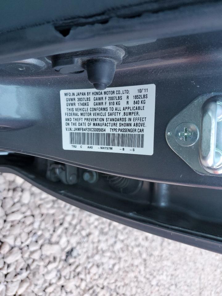 2012 Honda Civic VIN JHMFB4F2XCS005654 Copart auction photo, front end damage thumbnail 14