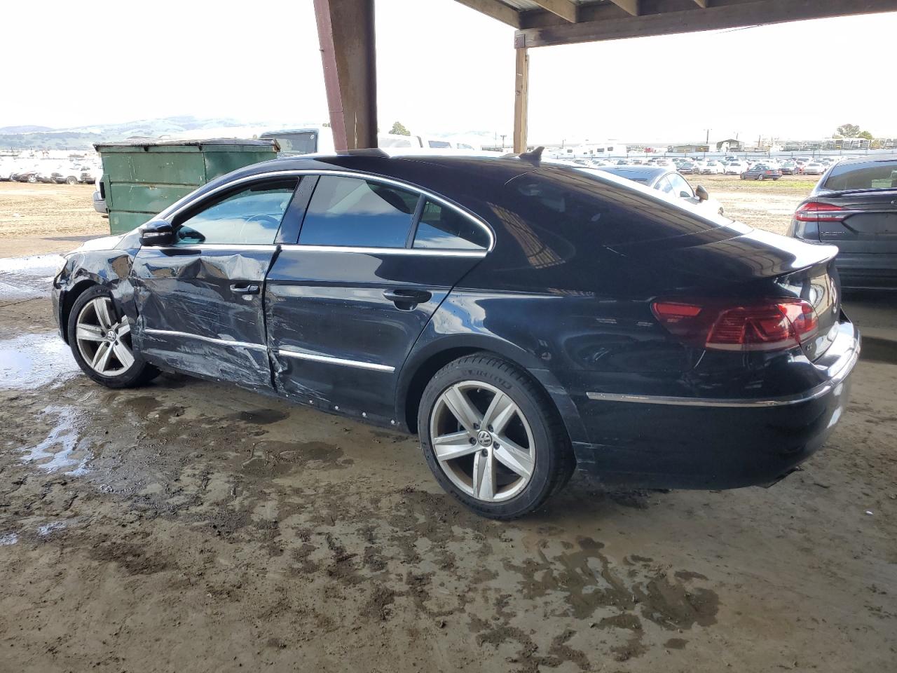 2015 Volkswagen Passat CC VIN WVWBP7AN1FE811471 Copart auction photo, side / front end damage thumbnail 2