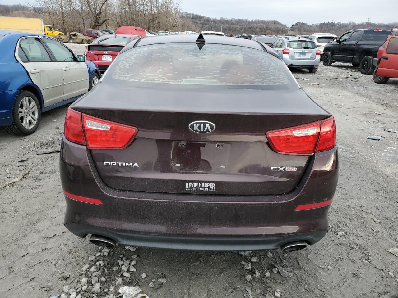 2015 KIA Optima VIN 5XXGN4A7XFG349175 Copart auction photo, side damage thumbnail 6