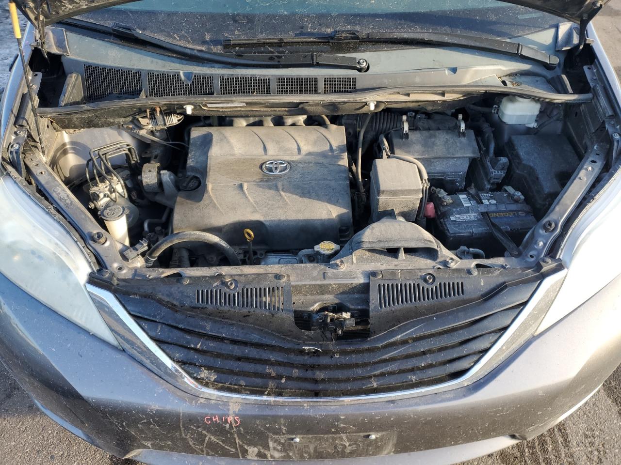 2012 Toyota Sienna VIN 5TDKK3DC1CS192152 Copart auction photo, rear end / stripped damage thumbnail 12