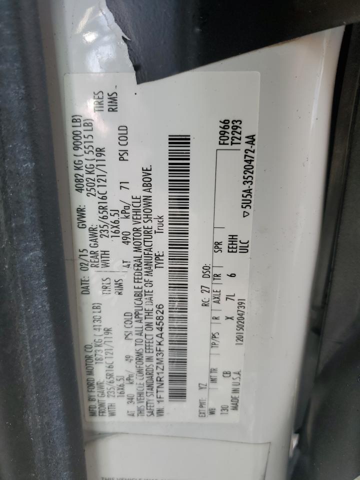 2015 Ford Transit VIN 1FTNR1ZM3FKA45826 Copart auction photo, all over damage thumbnail 14