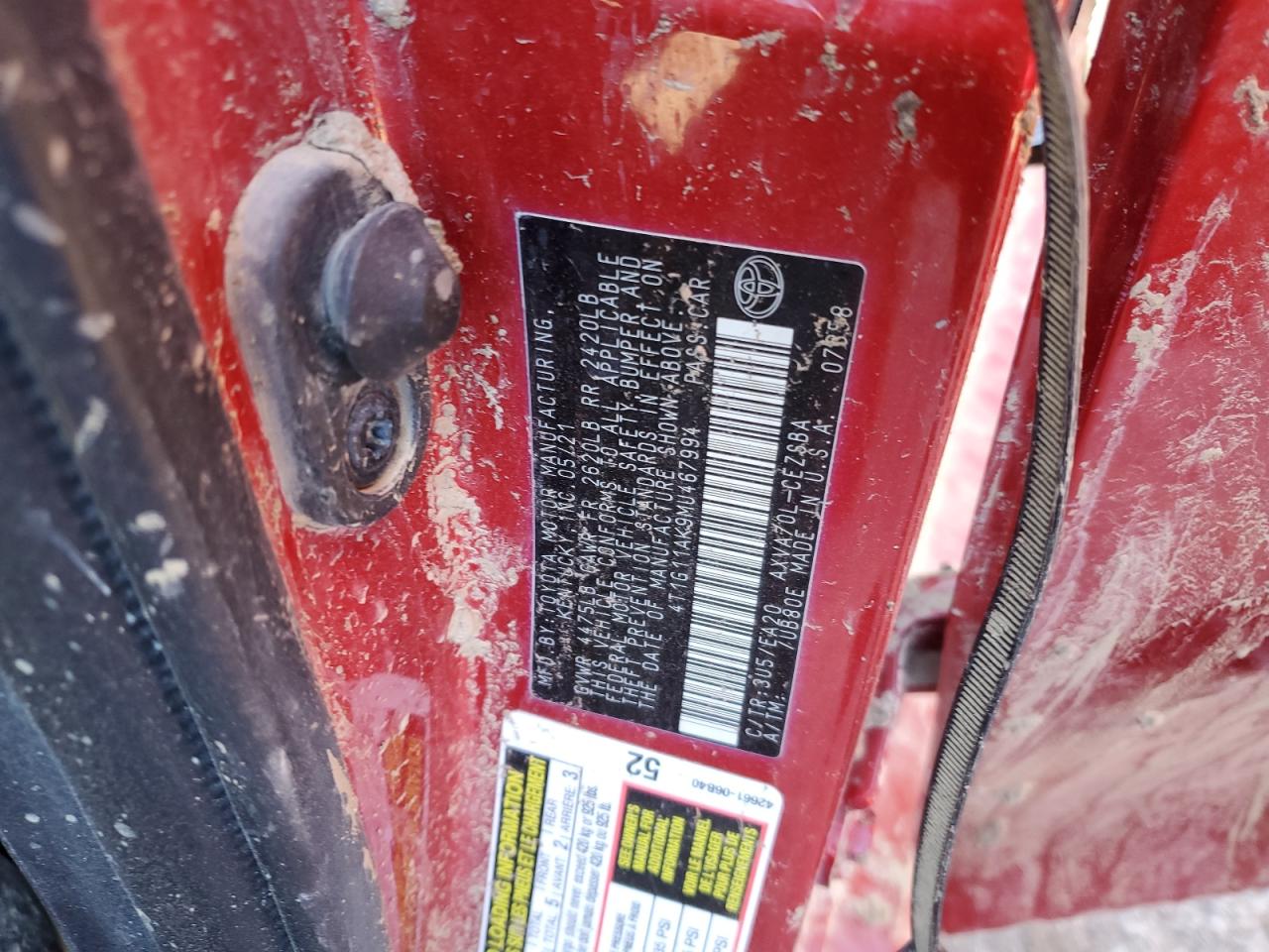 2021 Toyota Camry VIN 4T1G11AK9MU467994 Copart auction photo, rollover damage thumbnail 14