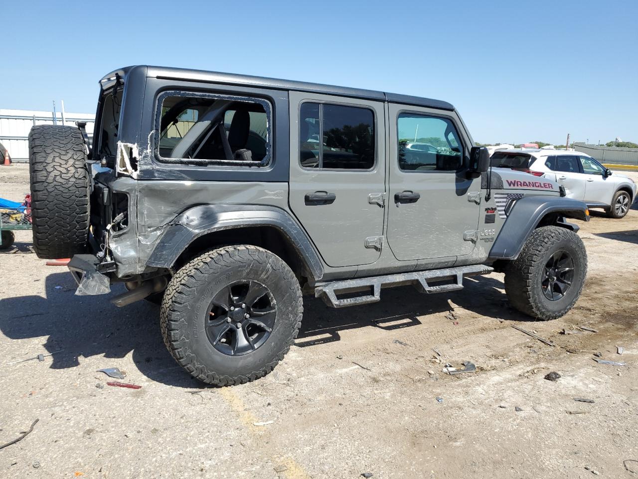 2019 Jeep Wrangler VIN 1C4HJXDG2KW558478 Copart auction photo, side / rear end damage thumbnail 3