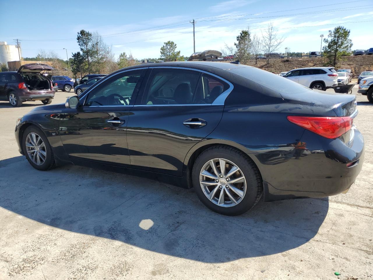 2015 Infiniti Q50 VIN JN1BV7AP9FM355932 Copart auction photo, side damage thumbnail 2