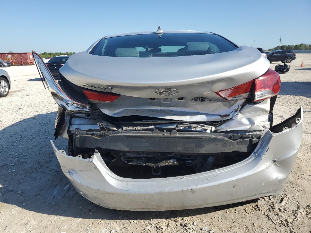 2013 Hyundai Elantra VIN KMHDH4AE2DU624842 Copart auction photo, rear end damage thumbnail 6
