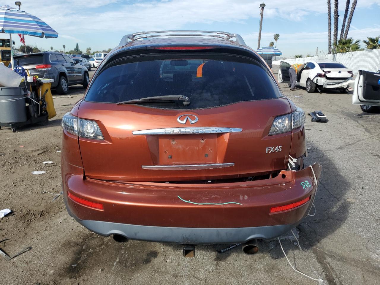 2006 Infiniti FX VIN JNRBS08W56X401720 Copart auction photo, rear end / minor dent/scratches damage thumbnail 6