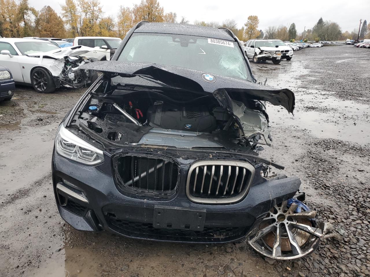 2021 BMW X3 VIN 5UXTY9C02M9H70077 Copart auction photo, front end / undercarriage damage thumbnail 5