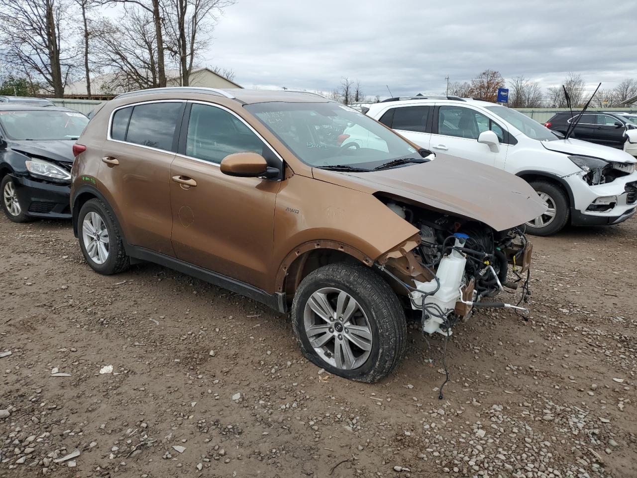 2018 KIA Sportage VIN KNDPMCAC2J7373501 Copart auction photo, front end / side damage thumbnail 4
