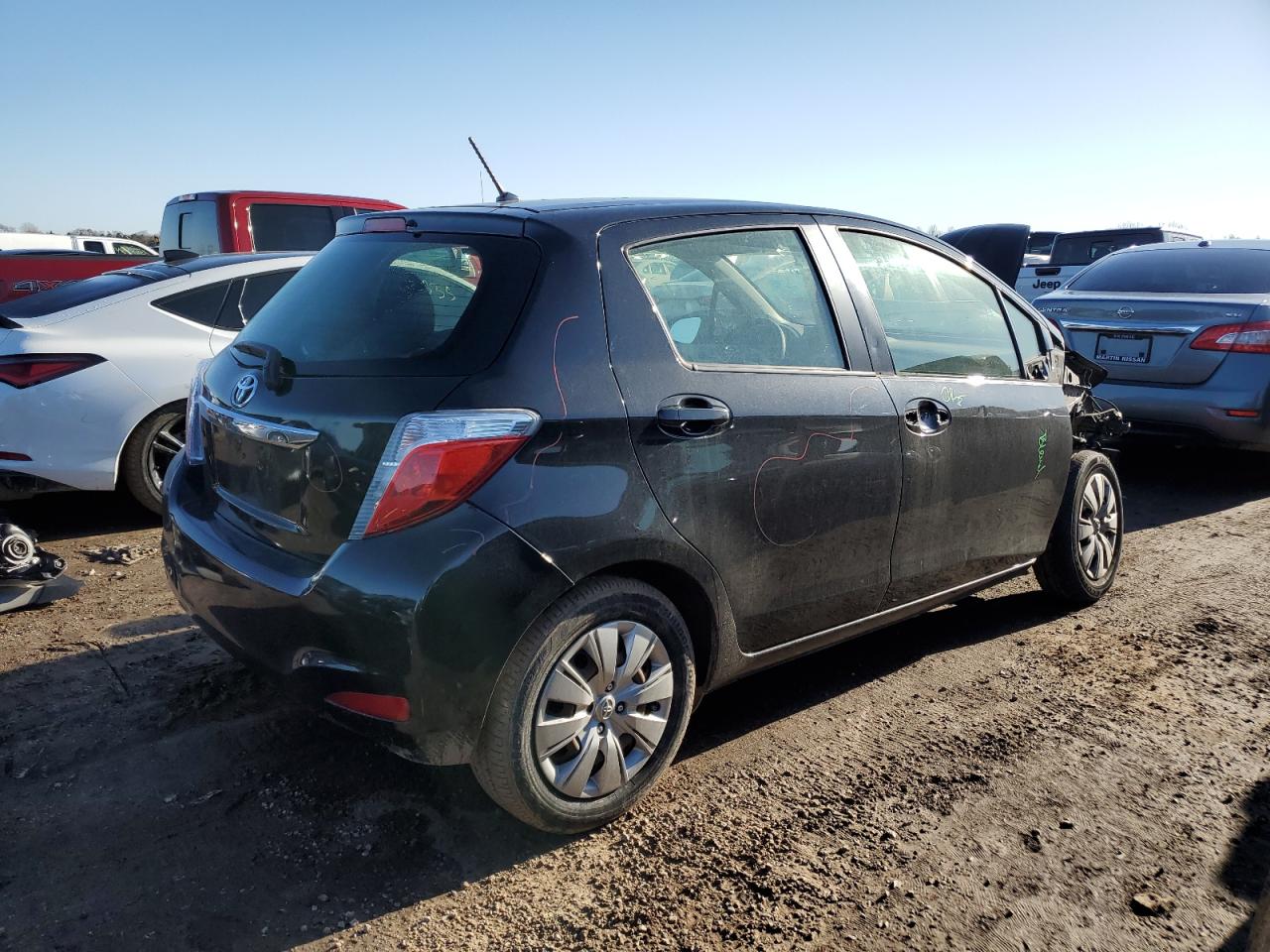 2014 Toyota Yaris VIN JTDKTUD32ED596479 Copart auction photo, front end damage thumbnail 3