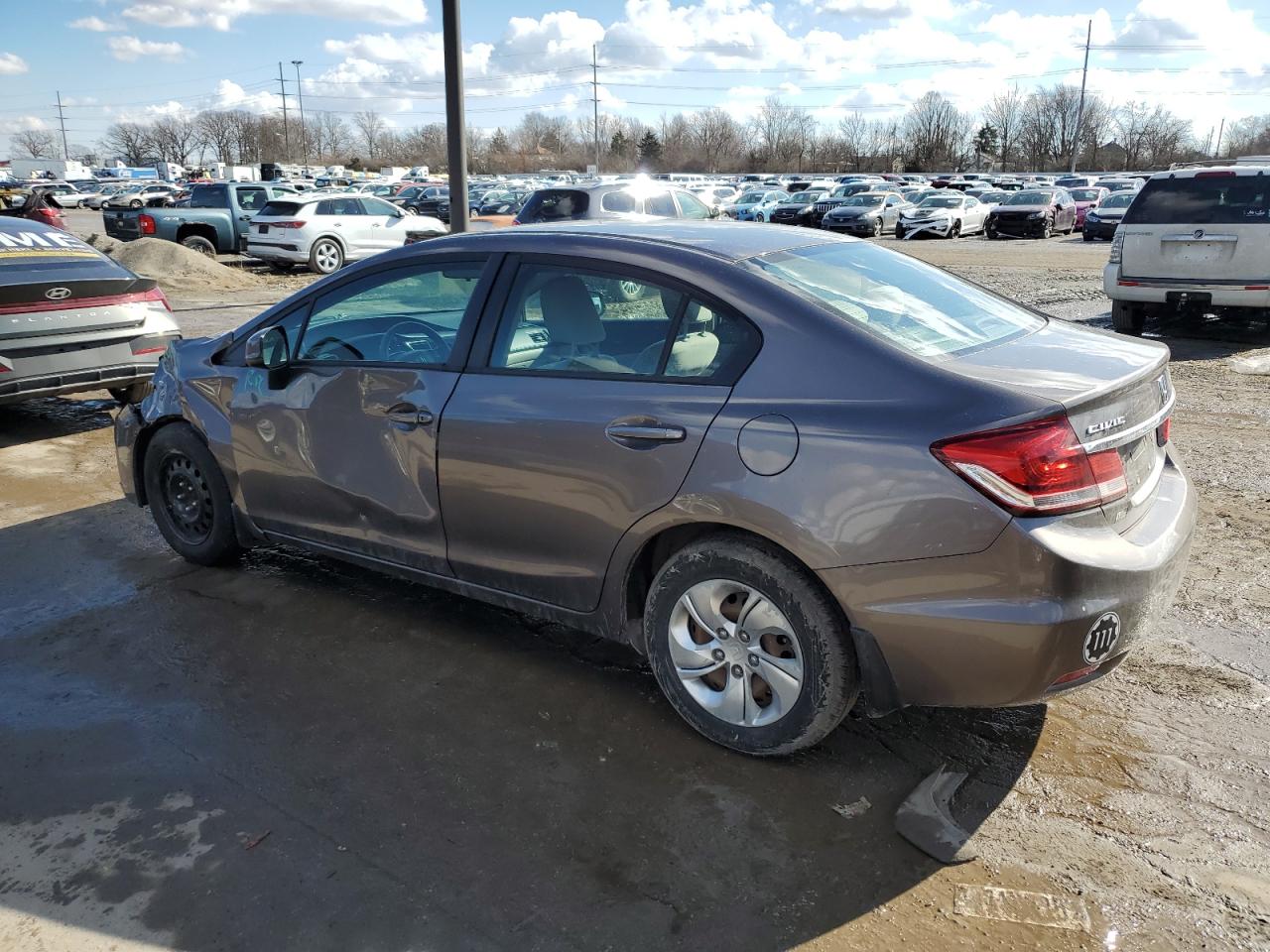 2013 Honda Civic VIN 19XFB2F57DE092482 Copart auction photo, front end / side damage thumbnail 2