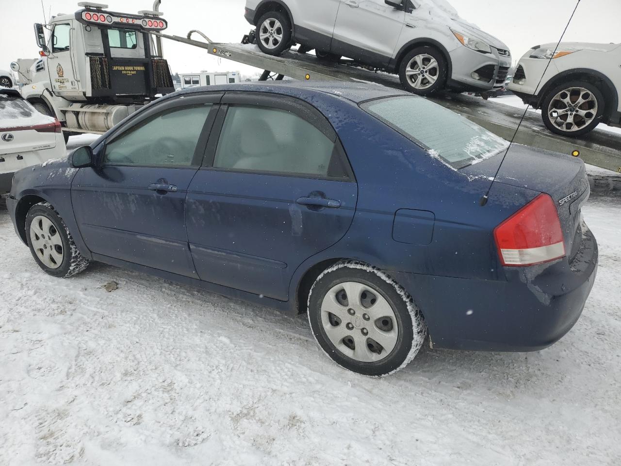 2007 KIA Spectra VIN KNAFE121875376222 Copart auction photo, front end / side damage thumbnail 2