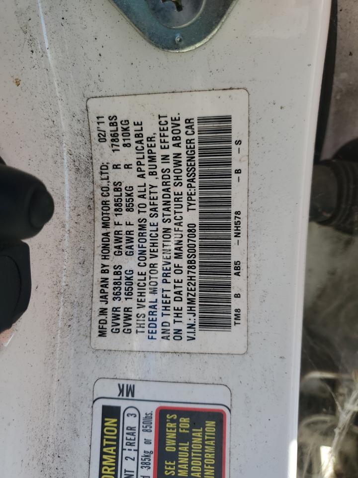 2011 Honda Insight VIN JHMZE2H78BS007080 Copart auction photo, minor dent/scratches damage thumbnail 12