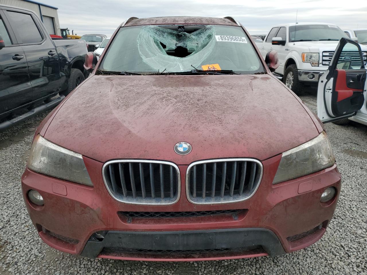 2013 BMW X3 VIN 5UXWX9C59D0A12799 Copart auction photo, top/roof damage thumbnail 5