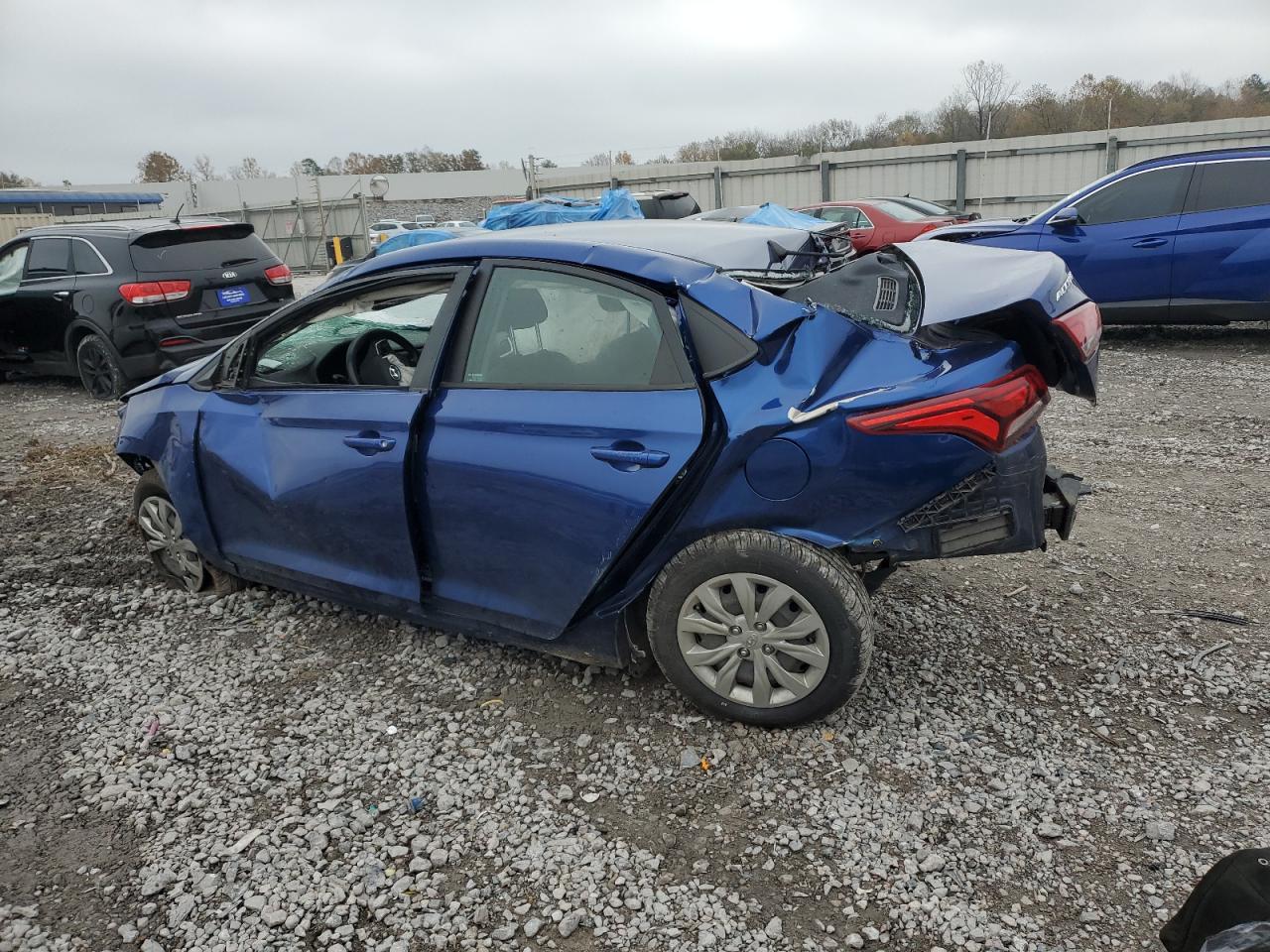 2021 Hyundai Accent VIN 3KPC24A60ME132545 Copart auction photo, rear end / all over damage thumbnail 2