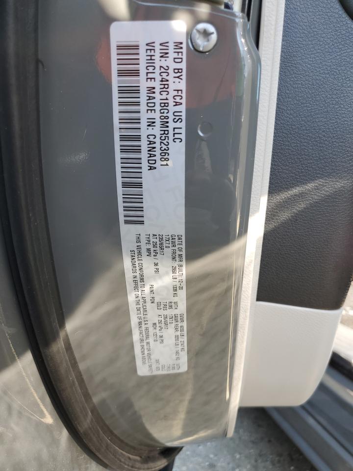 2021 Chrysler Pacifica VIN 2C4RC1BG8MR523681 Copart auction photo, front end damage thumbnail 14