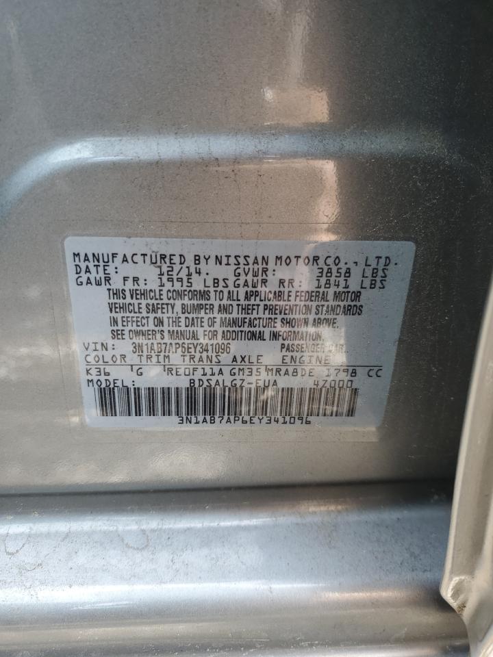 2014 Nissan Sentra VIN 3N1AB7AP6EY341096 Copart auction photo, minor dent/scratches damage thumbnail 12