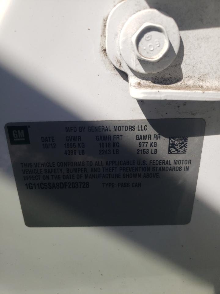 2013 Chevrolet Malibu VIN 1G11C5SA8DF203728 Copart auction photo, front end damage thumbnail 13