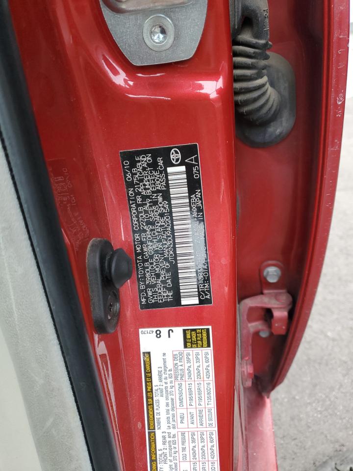 2010 Toyota Prius VIN JTDKN3DU9A0201549 Copart auction photo, front end / mechanical damage thumbnail 12