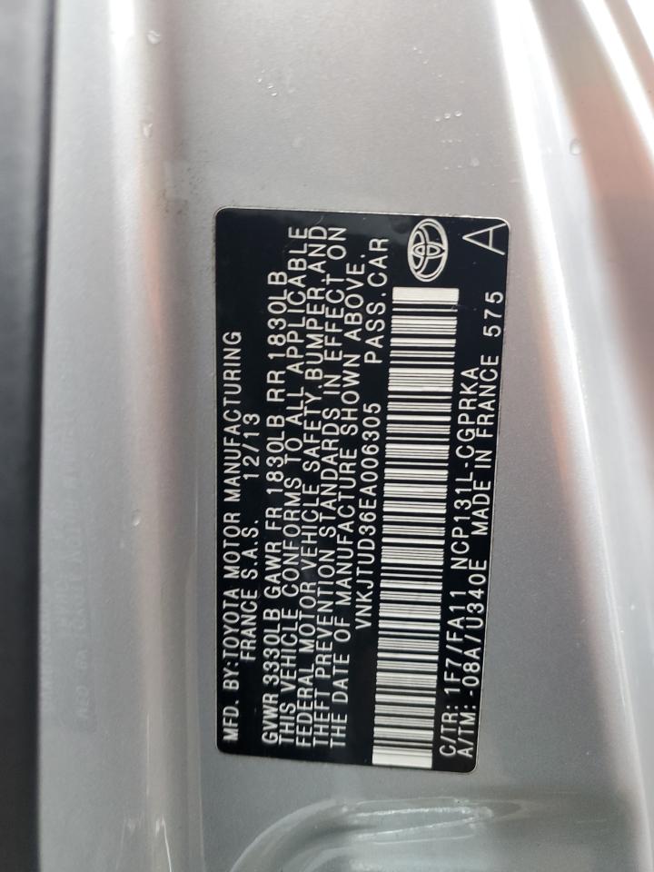 2014 Toyota Yaris VIN VNKJTUD36EA006305 Copart auction photo, front end damage thumbnail 12