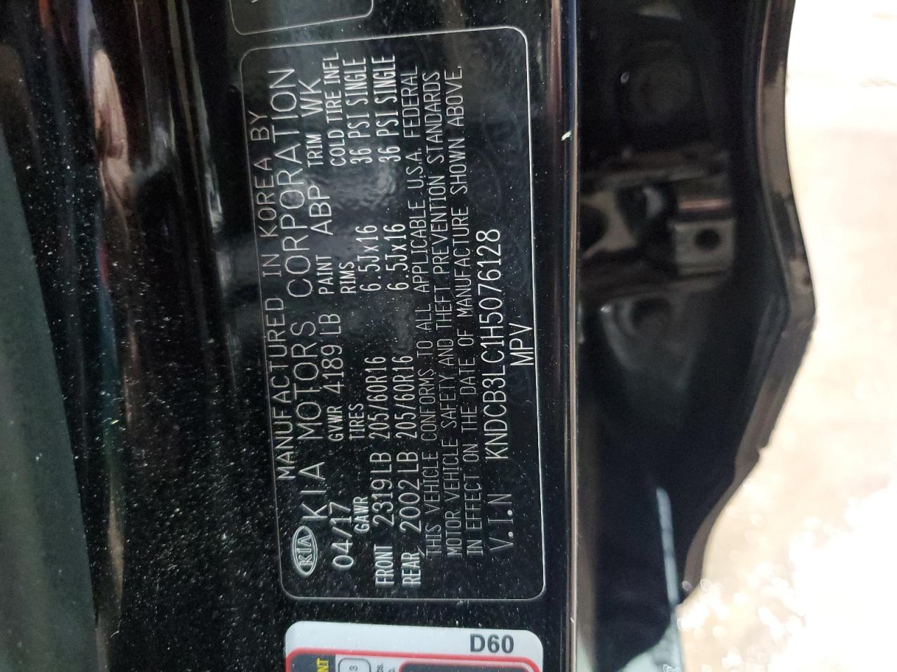 2017 KIA Niro VIN KNDCB3LC1H5076128 Copart auction photo, minor dent/scratches damage thumbnail 13