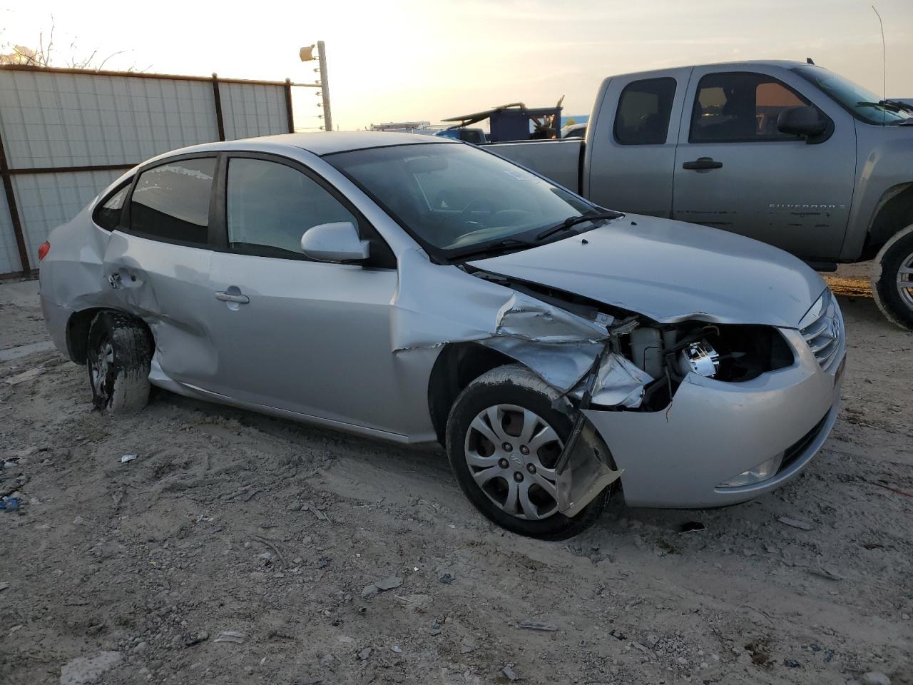 2010 Hyundai Elantra VIN KMHDU4AD6AU185238 Copart auction photo, front end / side damage thumbnail 4