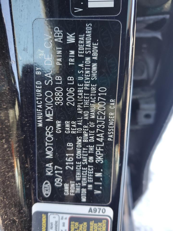 2018 KIA Forte VIN 3KPFL4A73JE200710 Copart auction photo, front end damage thumbnail 12