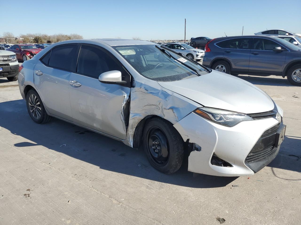 2017 Toyota Corolla VIN 5YFBURHE1HP683488 Copart auction photo, front end / side damage thumbnail 4