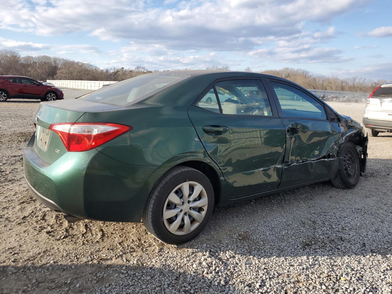 2015 Toyota Corolla VIN 2T1BURHEXFC266741 Copart auction photo, front end / side damage thumbnail 3