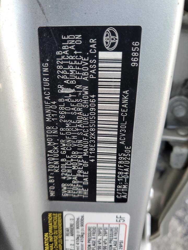 2005 Toyota Camry VIN 4T1BE32K85U509064 Copart auction photo, side / minor dent/scratches damage thumbnail 12