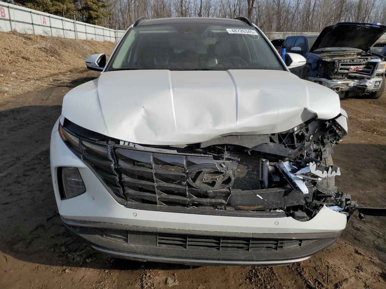 2022 Hyundai Tucson VIN 5NMJECAEXNH001102 Copart auction photo, front end / side damage thumbnail 5