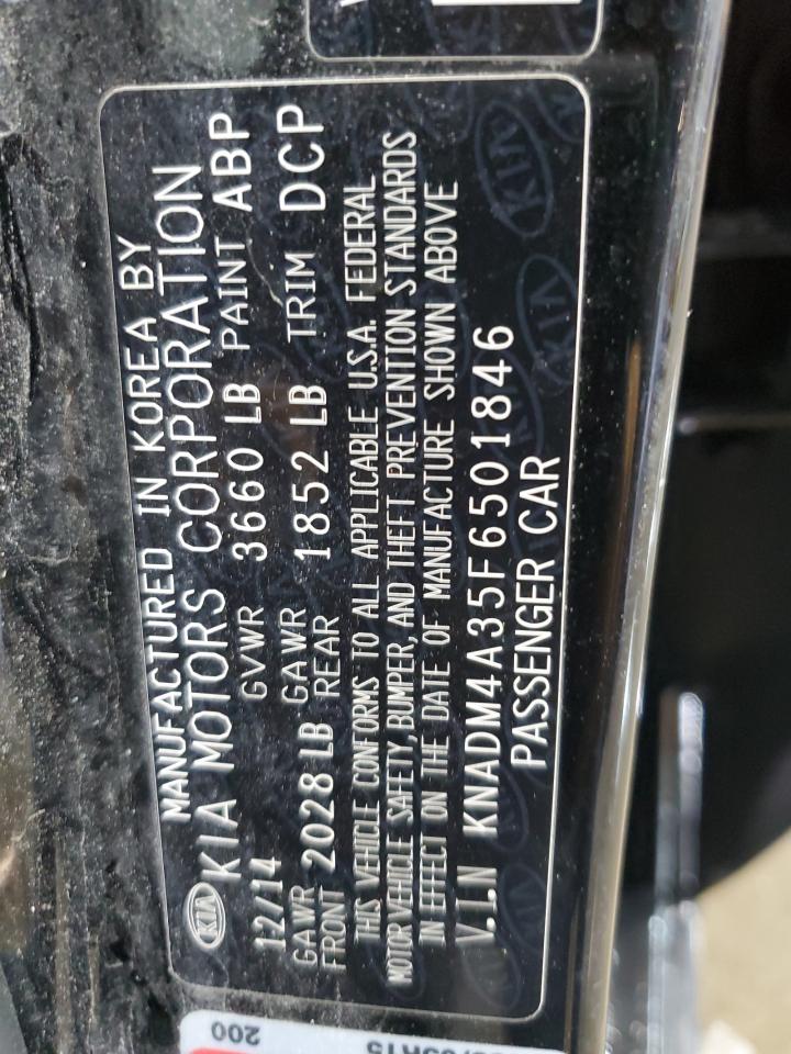 2015 KIA Rio VIN KNADM4A35F6501846 Copart auction photo, rear end / hail damage thumbnail 12